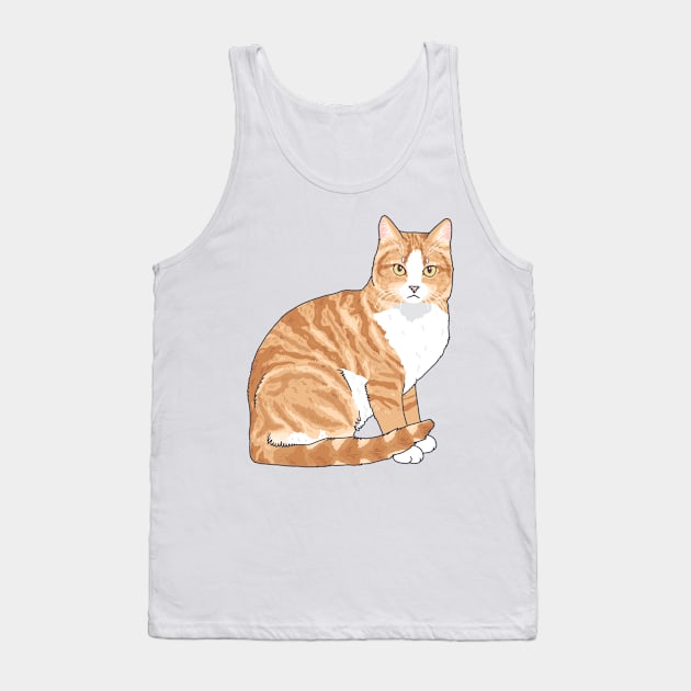 Orange Tabby Cat Tank Top by Csieben